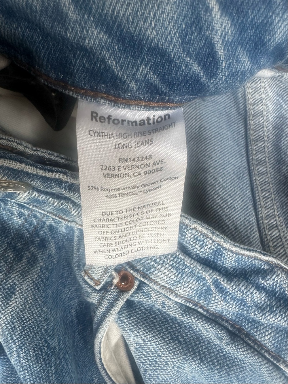 Reformation Long Cynthia High Rise Jeans in Colorado - Picture 4 of 4